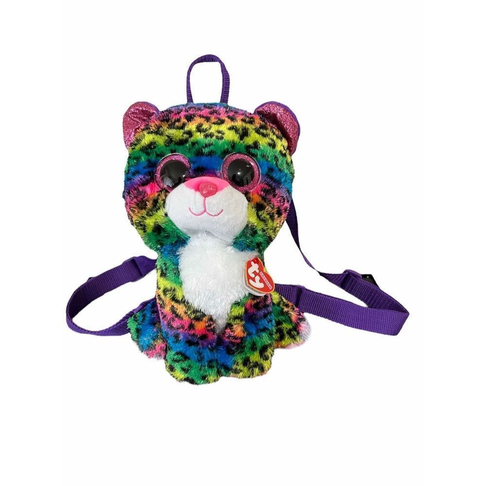NWT Rainbow Leopard Print “Dotty” Kitty Ty Fashion Backpack